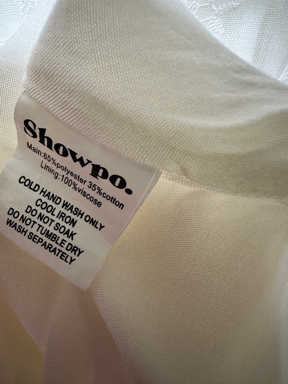 Showpo White Puff Sleeve Mini Dress Embroidered Ruched Front Size 6 - Picture 6 of 7